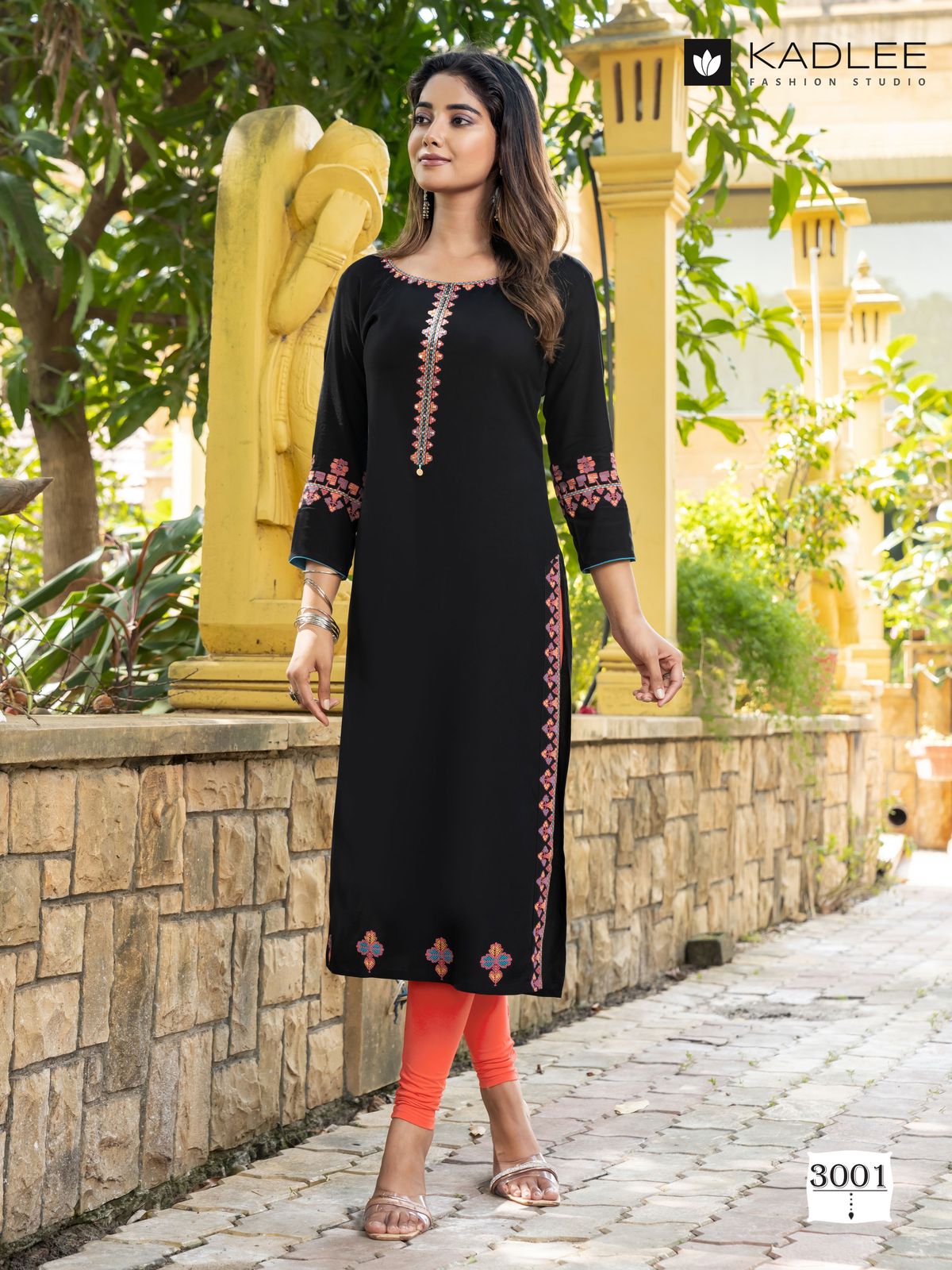 Chanchal By Kadlee Rayon Embroidery Kurti Bottom With Dupatta Orders In India
